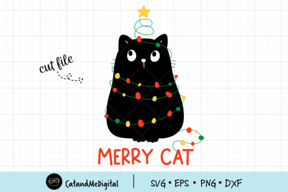 Black Cat Christmas Light Illustration Review