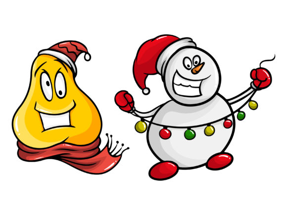 Christmas Bundle Pear Snowman Illustrations