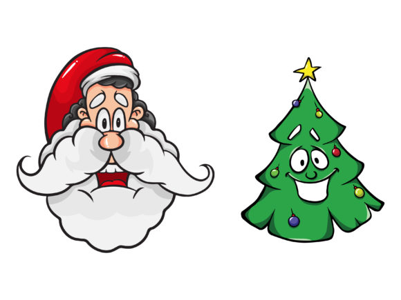 Christmas Bundle Santa Tree Illustrations Review