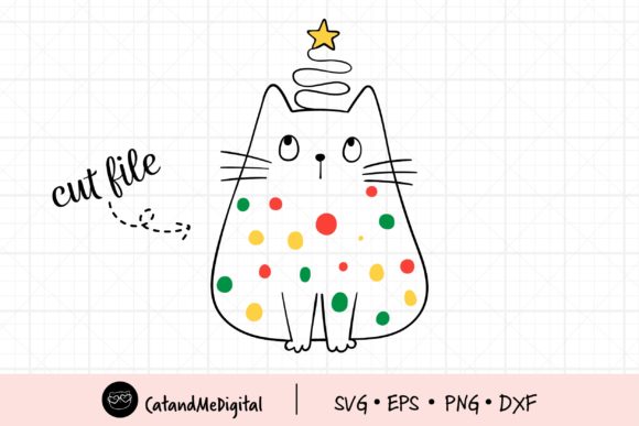 Christmas Cat with Light Illustration Review