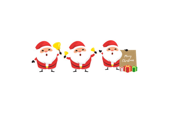Christmas Character Santa Vector Sets for Editorial Design