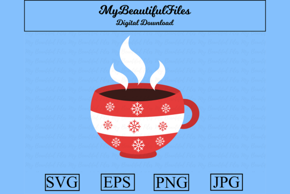 Christmas Cup Clipart Illustration for Branding and Marketing