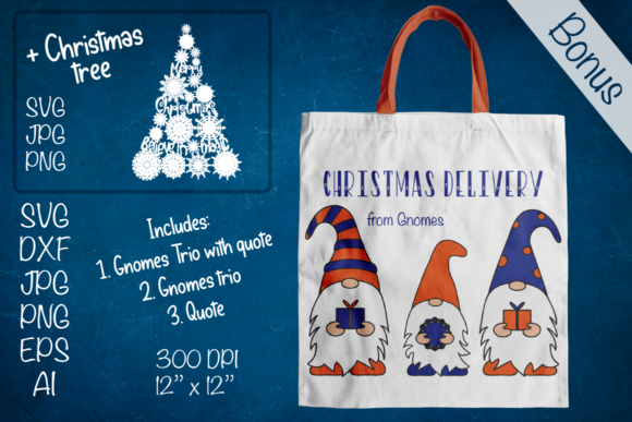 Christmas Delivery. Christmas Gnoms Illustrations for Festive Branding