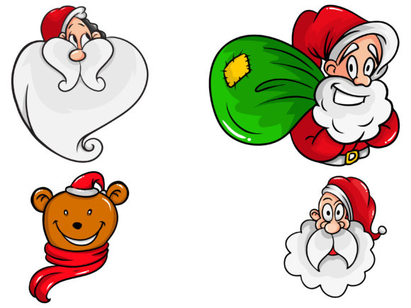 Christmas Four Bundle Santa Illustrations