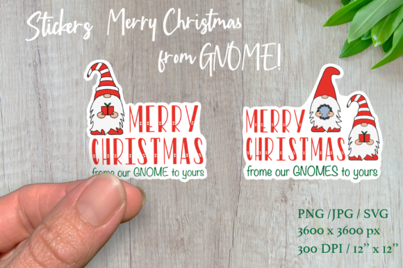 Christmas Gnome Sticker for Editorial Design