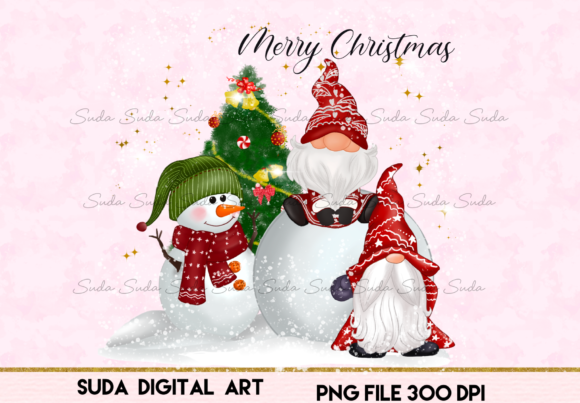 Christmas Gnomes Cute Snow Sublimation