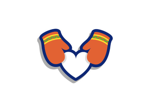 Christmas Illustration Heart from Snow - A Festive Graphic Design Asset
