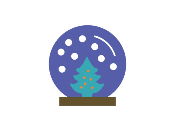 Christmas Illustration Purple Snowglobe