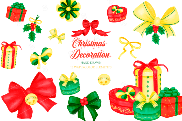 Christmas Present and Bows Clipart for Handmade Creations