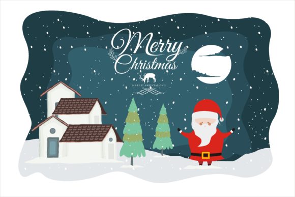 Christmas Santa with Snow Fall Illustration Review