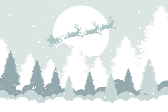 Christmas Tree and Snow Illustration
