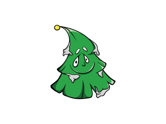 Christmas Tree Smiling Illustration for Local Branding