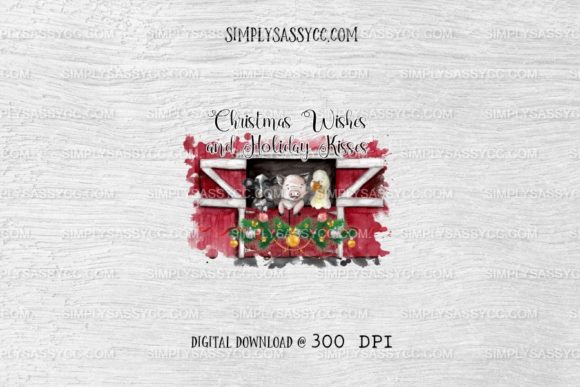 Christmas Wishes Holiday Kisses, Farm Illustrations