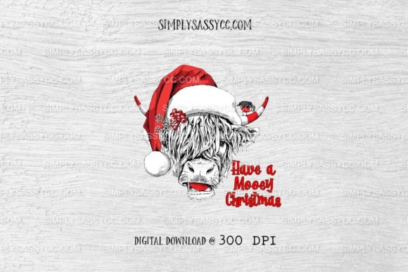 Have a Mooey Christmas, Cow Illustration for Website and Editorial Use