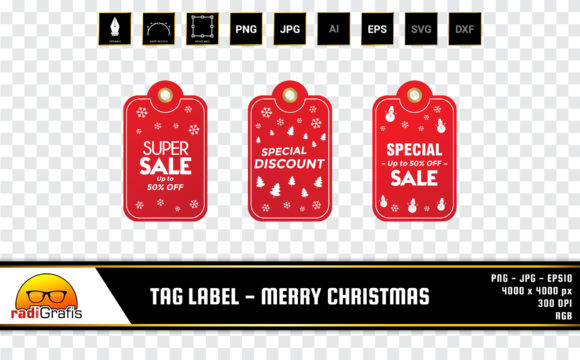 Merry Christmas Tag Label