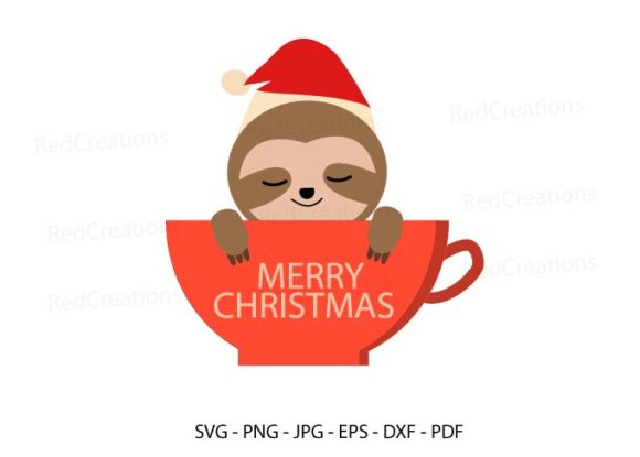 Merry Christmas with Cute Sloth Illustrations