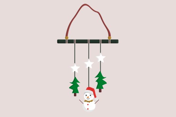 Minimalist Christmas Ornament Hanger Illustrations