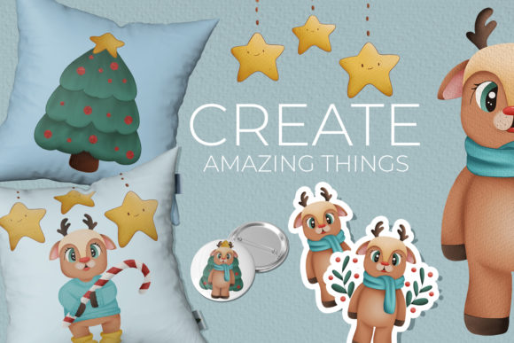 Oh My Deer Clipart Christmas Illustrations