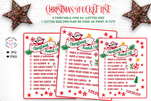 Printable and Print N Cut Christmas Buck Illustrations